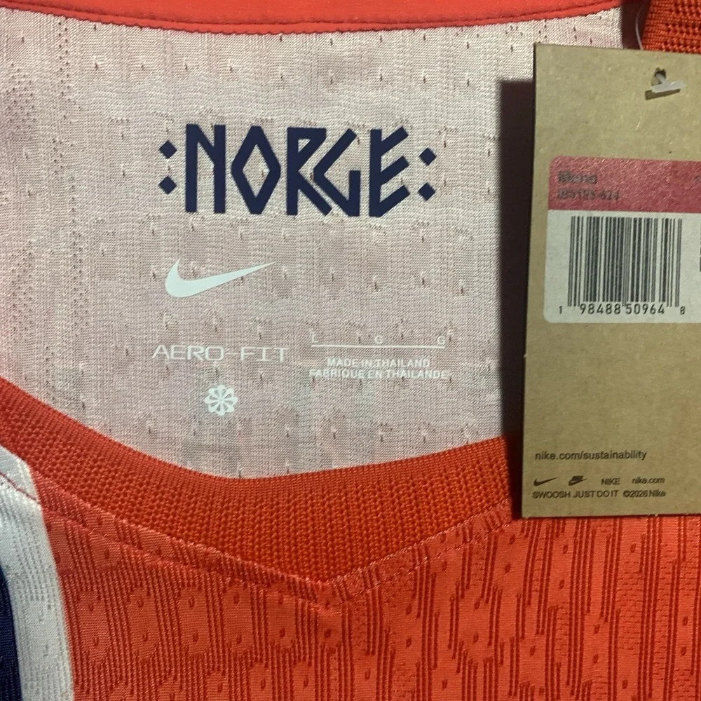 Norway National Team Braut Haaland #9 Soccer Jersey Red/Blue Men Size Large NWT